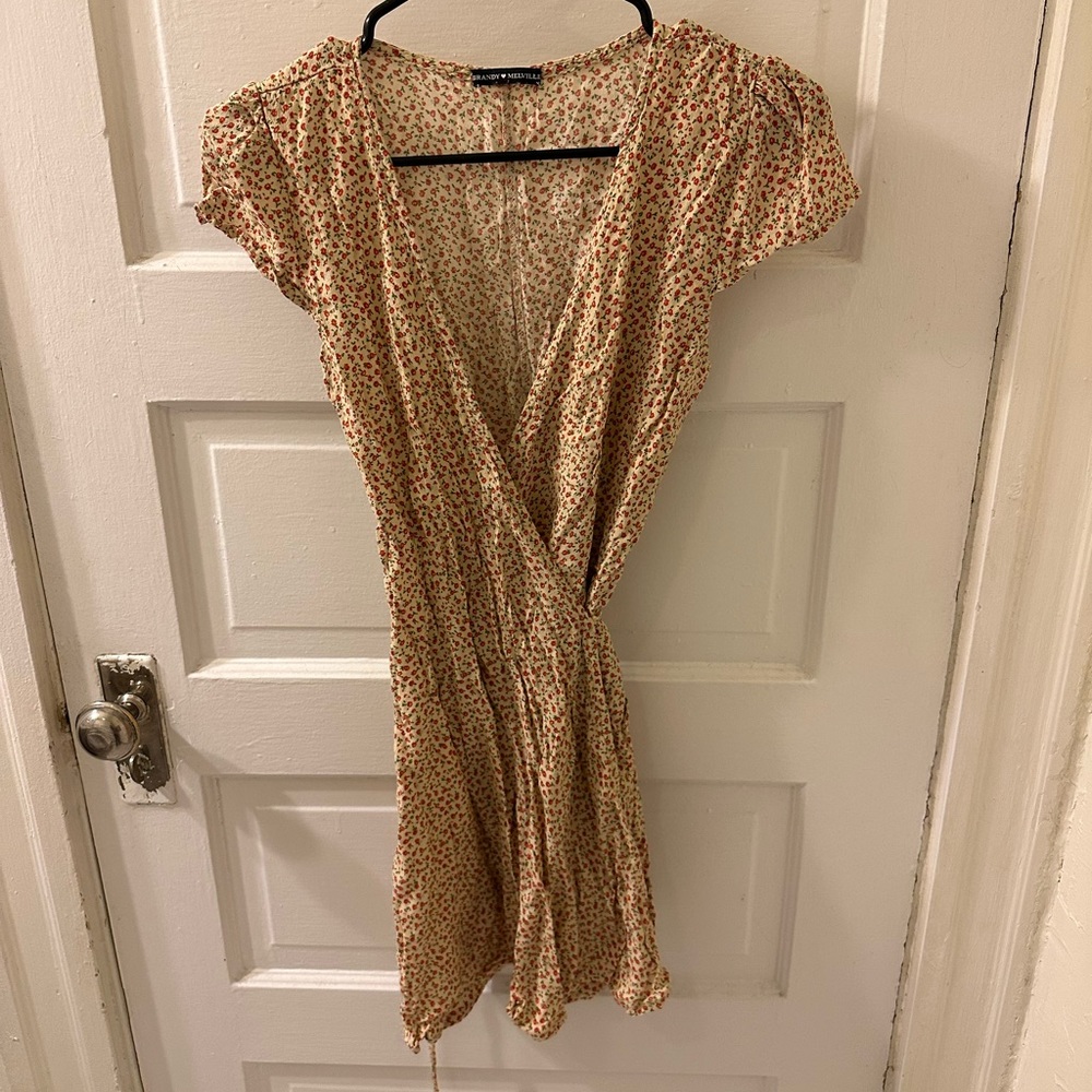 Brandy Melville V-Neck Wrap Casual Dress